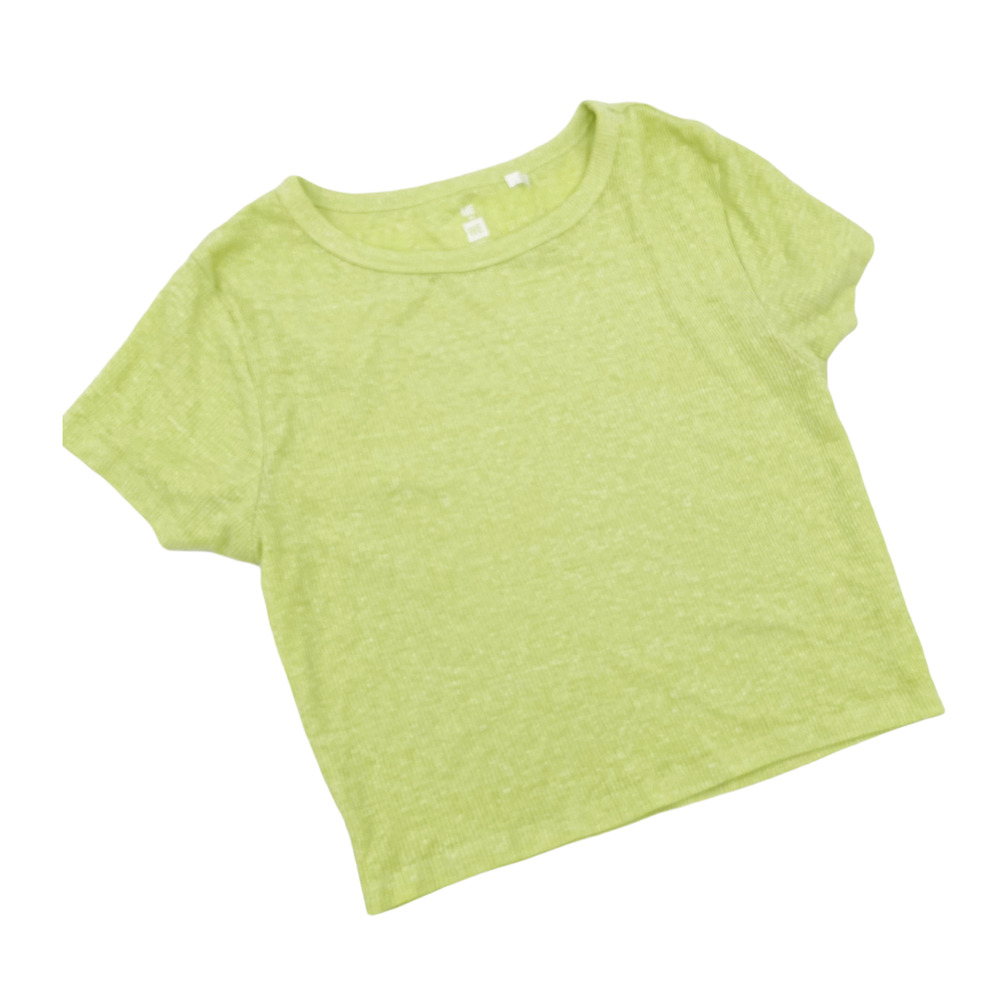 ME to WE Pacsun Green Ribbed Short Sleeve Crop Top